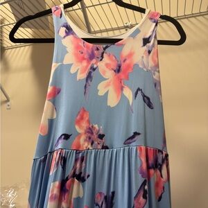 Pinkblush floral maxi dress nwot pink blue size Medium